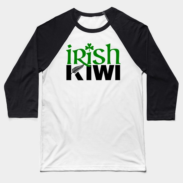 Irish Kiwi (for light backgrounds) Baseball T-Shirt by honeythief